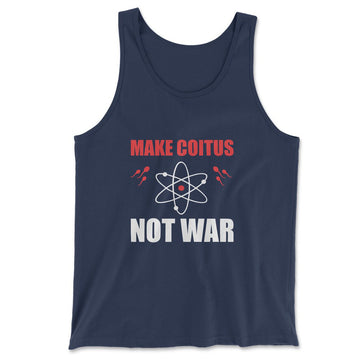 Make Coitus, Not War Men/Unisex Tank in Navy color